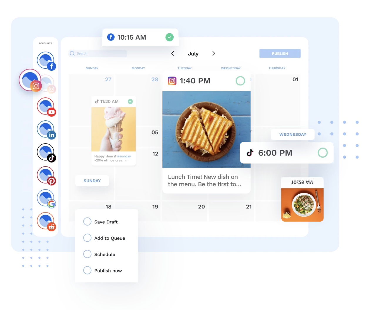 Vista Social scheduling interface for planning social media posts