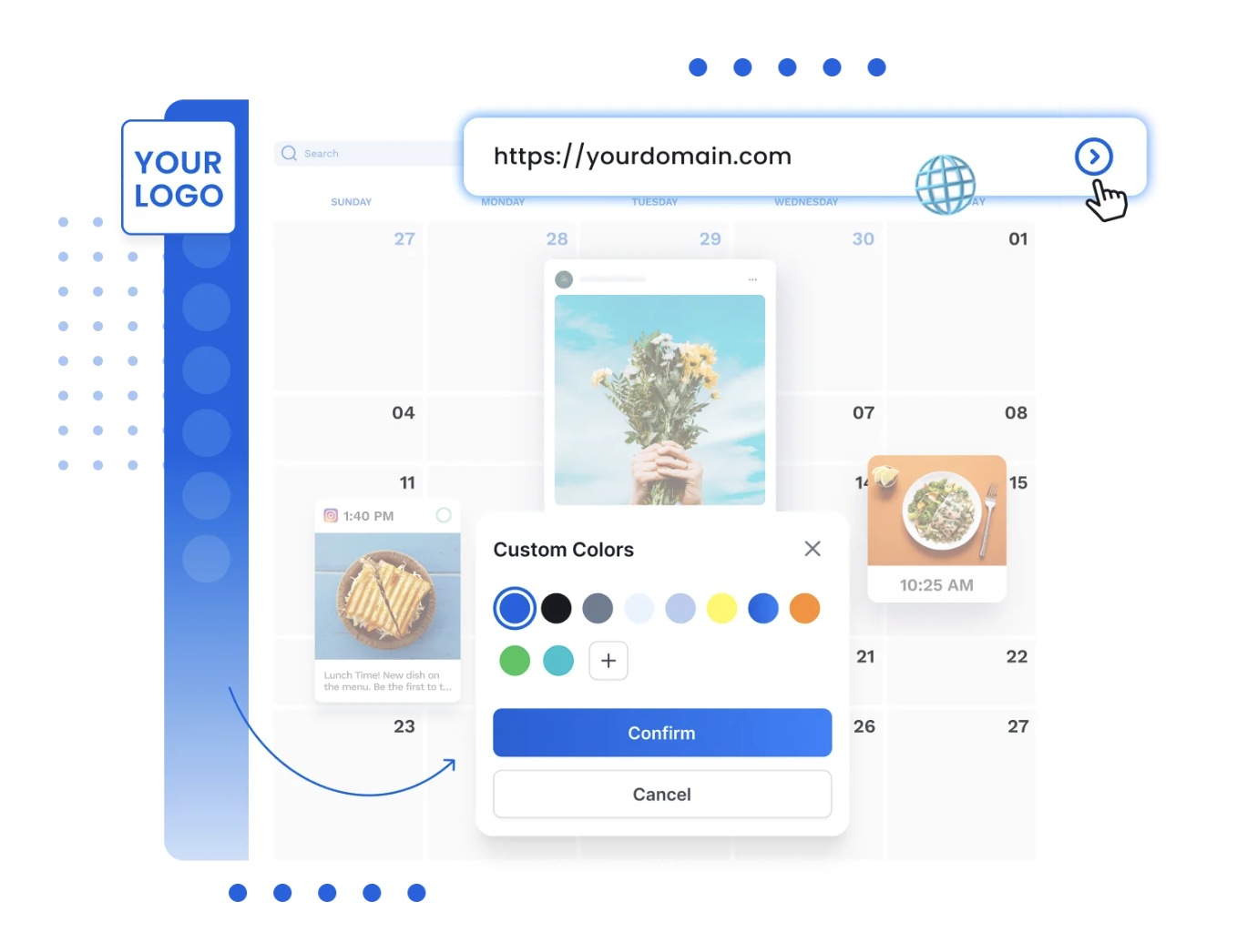 Vista Social white-labeling interface for agency client-facing workflows